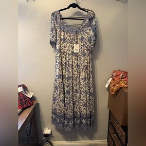 NWT Spell Folk Song Square Neck Gown - Sky - SM